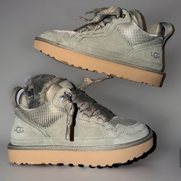 UGG Shoes - New UGG LOWMEL MOSS GREEN SUEDE AND CANVAS ANKLE Women’s SNEAKER BOOTS